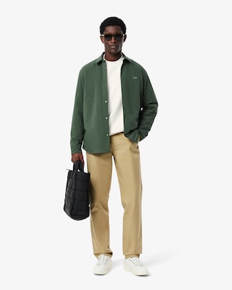 Unisex Loose Fit Badge Accent Fleece Sweatshirt