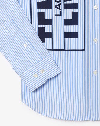 Unisex Contrast Branded Striped Shirt