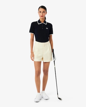 Women's Short Sleeve Polo Collar Golf Sweater