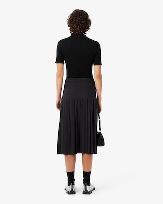 Women's Pleated Wool Midi Wrap Skirt