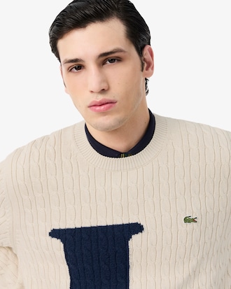 Intarsia Cable Knit Sweater