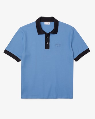 Polo Lacoste loose fit en piqu&eacute; de coton textur&eacute;