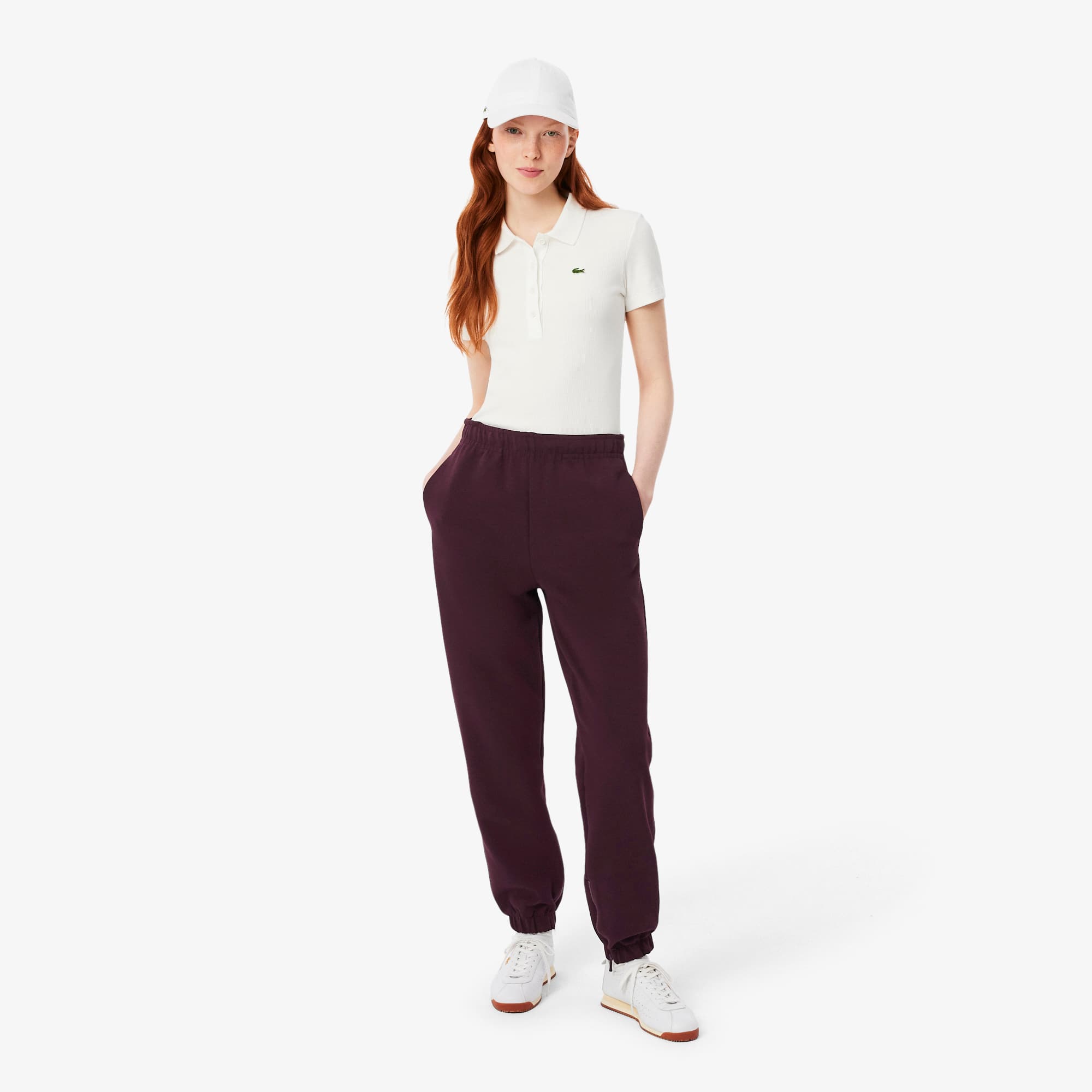 Lacoste Women's Piqué Sweatpants - Xl (42) In Brown