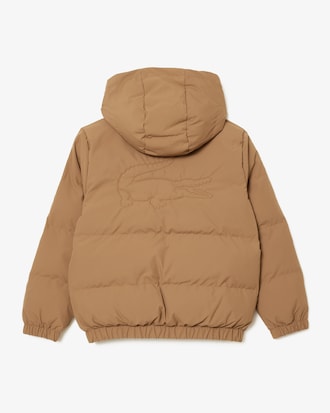 Manteau matelassé à capuche avec crocodile au dos