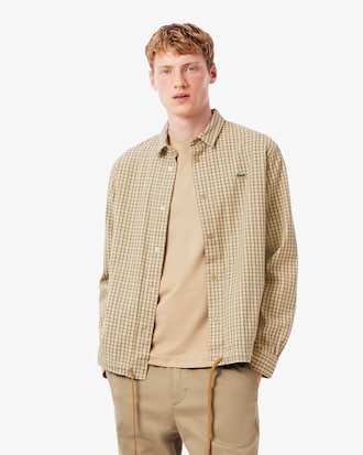 Men's Oversized Heavy Cotton Plaid Overshirt