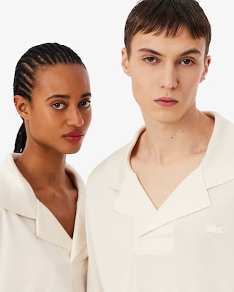 Runway Oversized Silk Piqu&eacute; Polo Shirt
