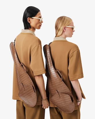 Runway Mock Croc Leather Racket Bag