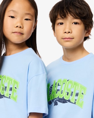 Kids' Crocodile Print Cotton T-Shirt