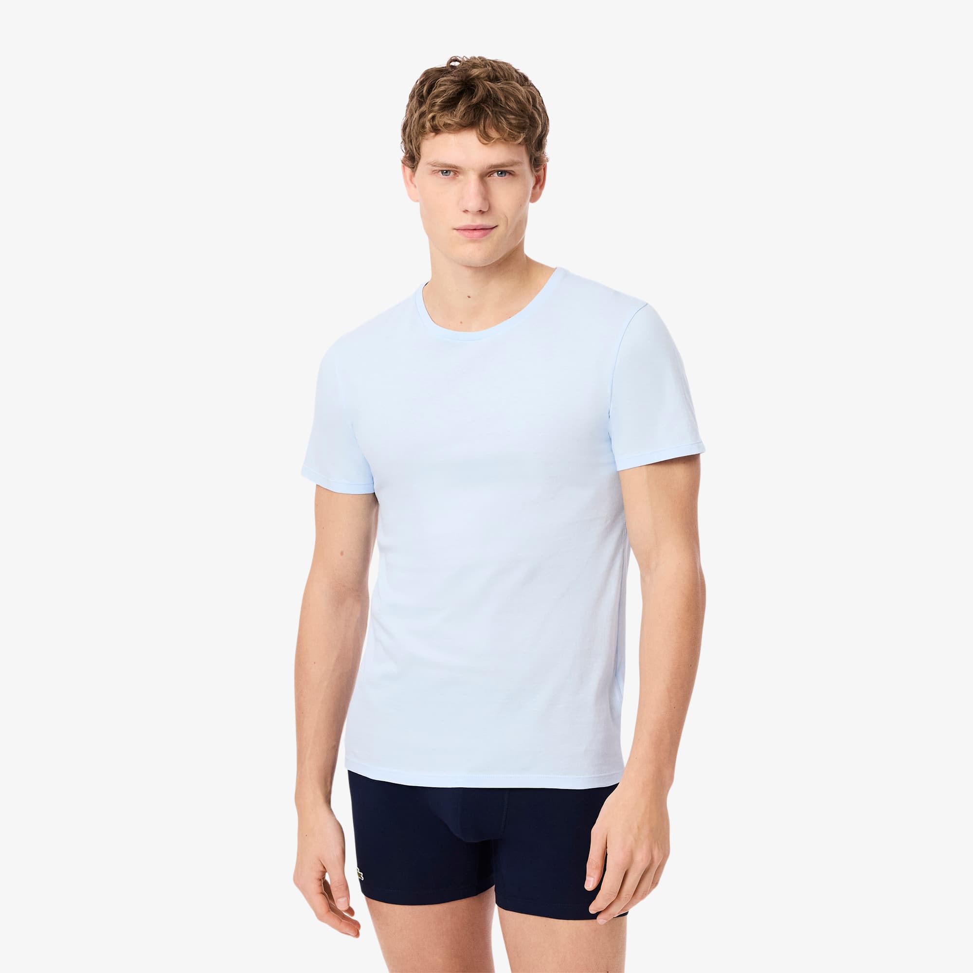 Lacoste Men's 3-pack Slim Fit Lounge T-shirts - Xs In Blue