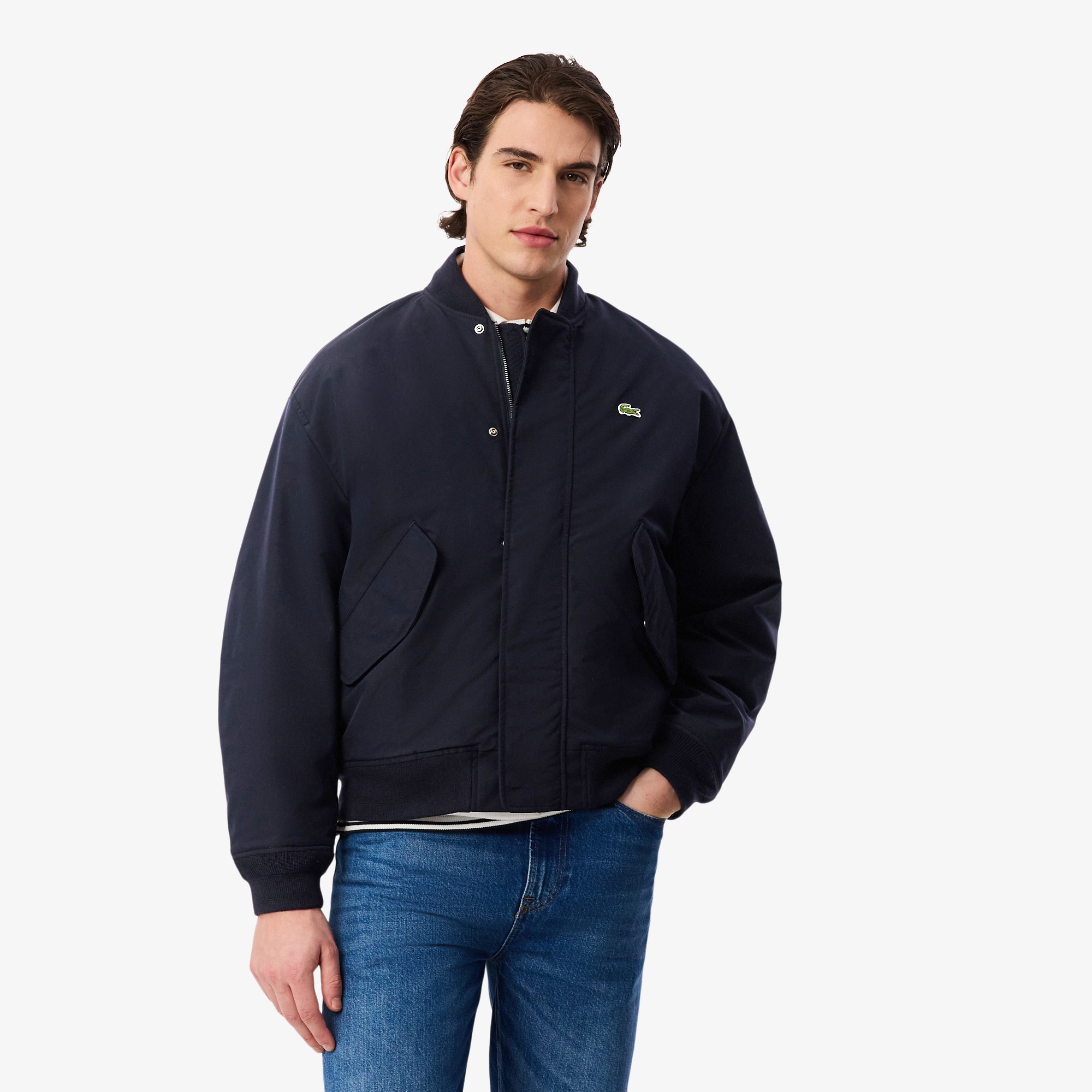 Lacoste Water-repellent Bomber - 56 - L/xl In Blue
