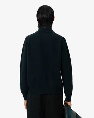 Runway Felted Wool Polo Collar Sweater