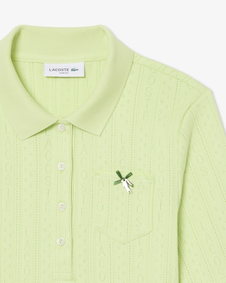 Women's Slim Fit Pointelle Branded L.12.D Polo