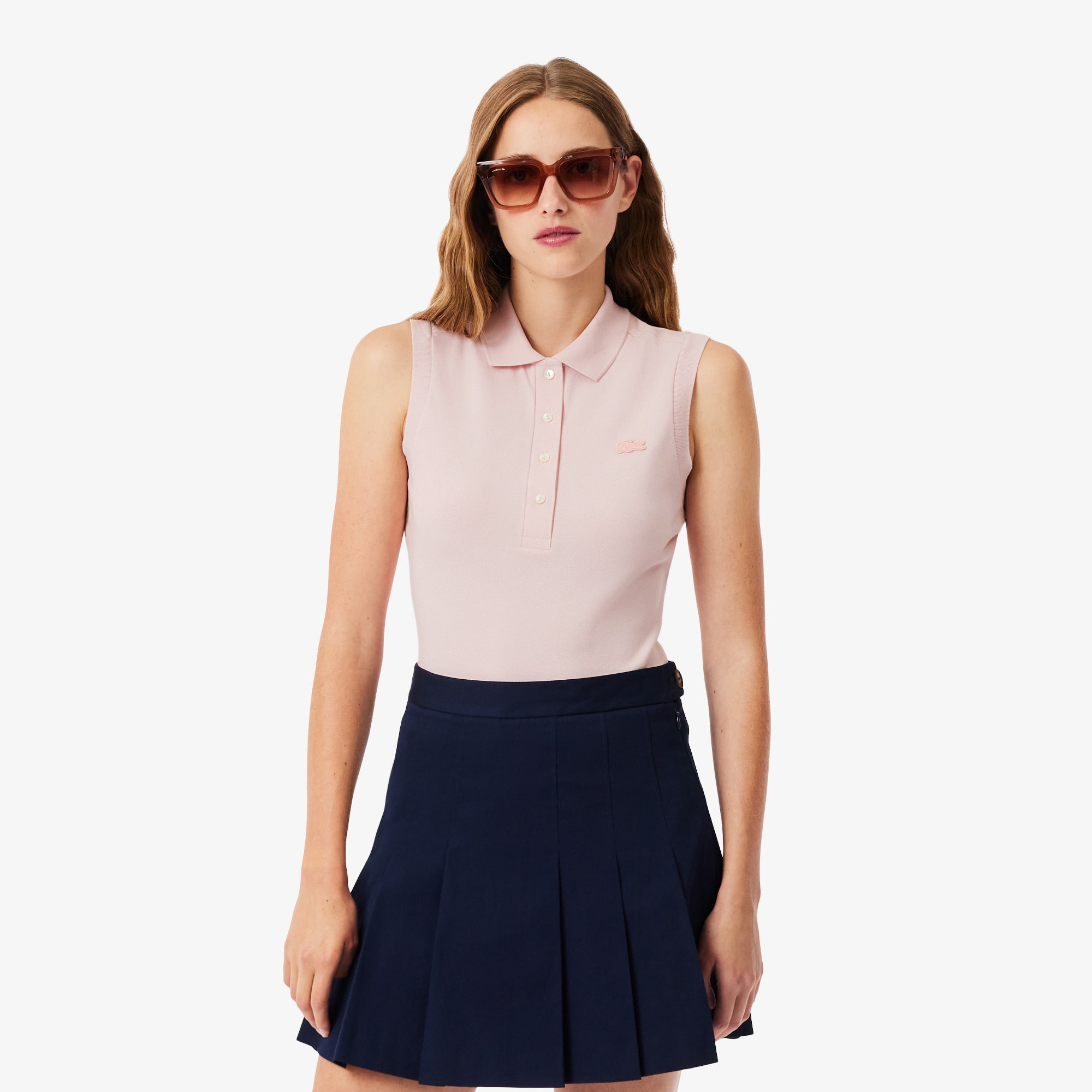 Lacoste Women's Slim Fit L.12.D Sleeveless Stretch Polo