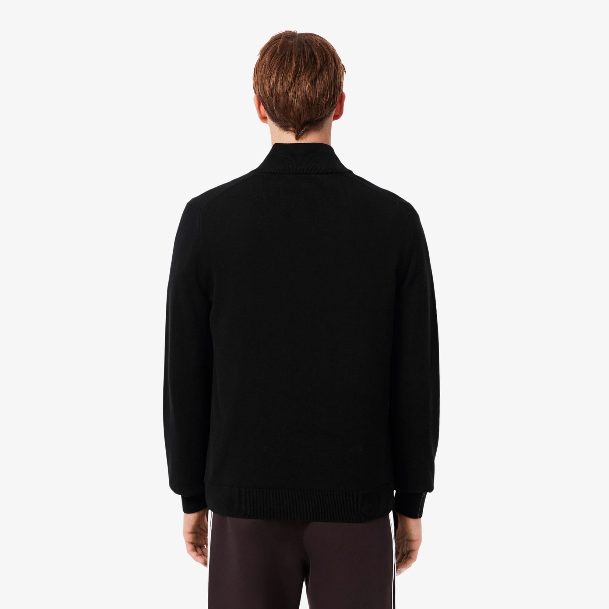 Men's Zip-Up High-Neck Cotton Sweater - Sweaters