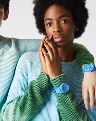 Lacoste L.12.12 3 Hands Blue Silicone Watch