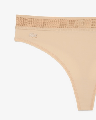 Logo Waist Microfiber String Briefs