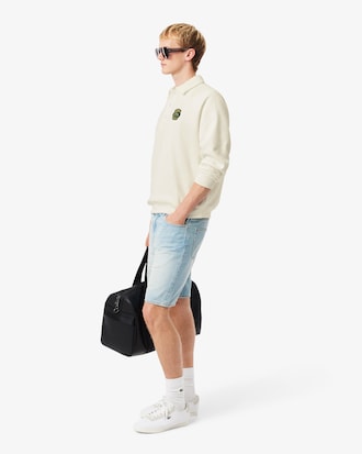 Men's Loose Fit Polo Collar Fleece Sweatshirt