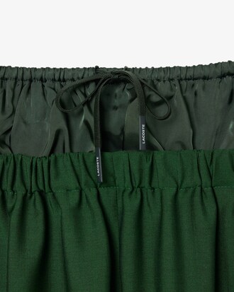 Runway Mixed Fabric Wool Pants