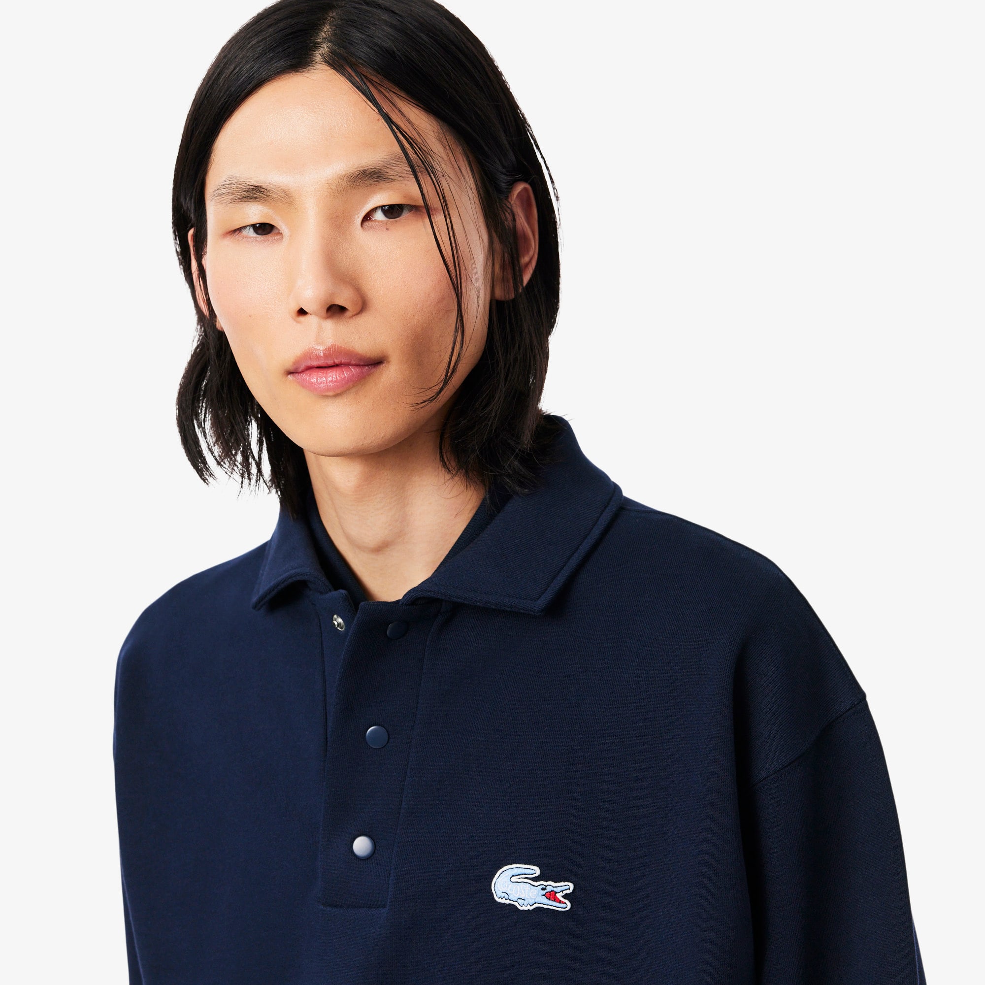 Fleece Polo Collar Sweatshirt