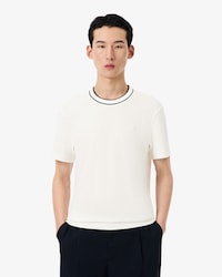Men's Stretch Piqué Striped Collar T-Shirt