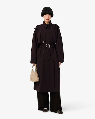 Oversized Wool Blend Trench Coat