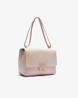 Croco Turn Large Leather Shoulder Bag