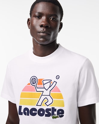 Men's Washed Effect Tennis Print T-Shirt
