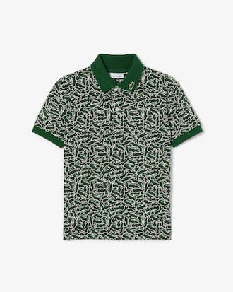 Boys' Crocodile Print Piqué Polo