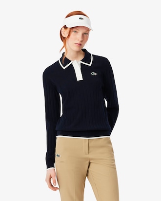 Women's Polo Collar Stretch Golf Sweater