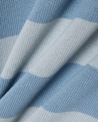 Striped Cotton Polo Collar Sweater