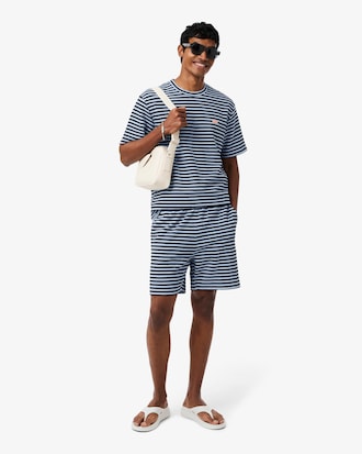 Textured Striped Cotton T-Shirt