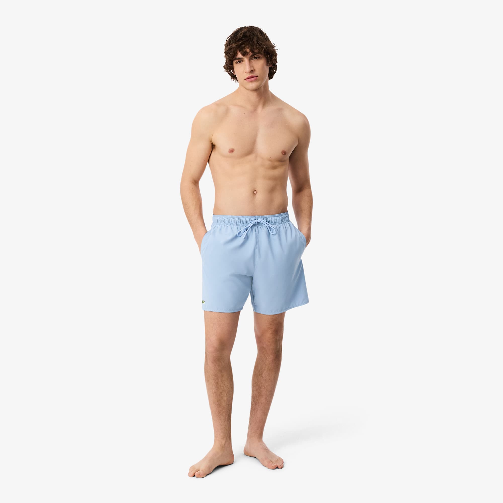 Lacoste Traje De Baño De Longitud Media Para Hombre Azul