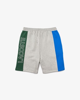 Short en molleton de coton mélangé tricolore avec marquage