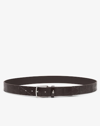 Cintur&oacute;n De Piel Con Monograma Para Hombre
