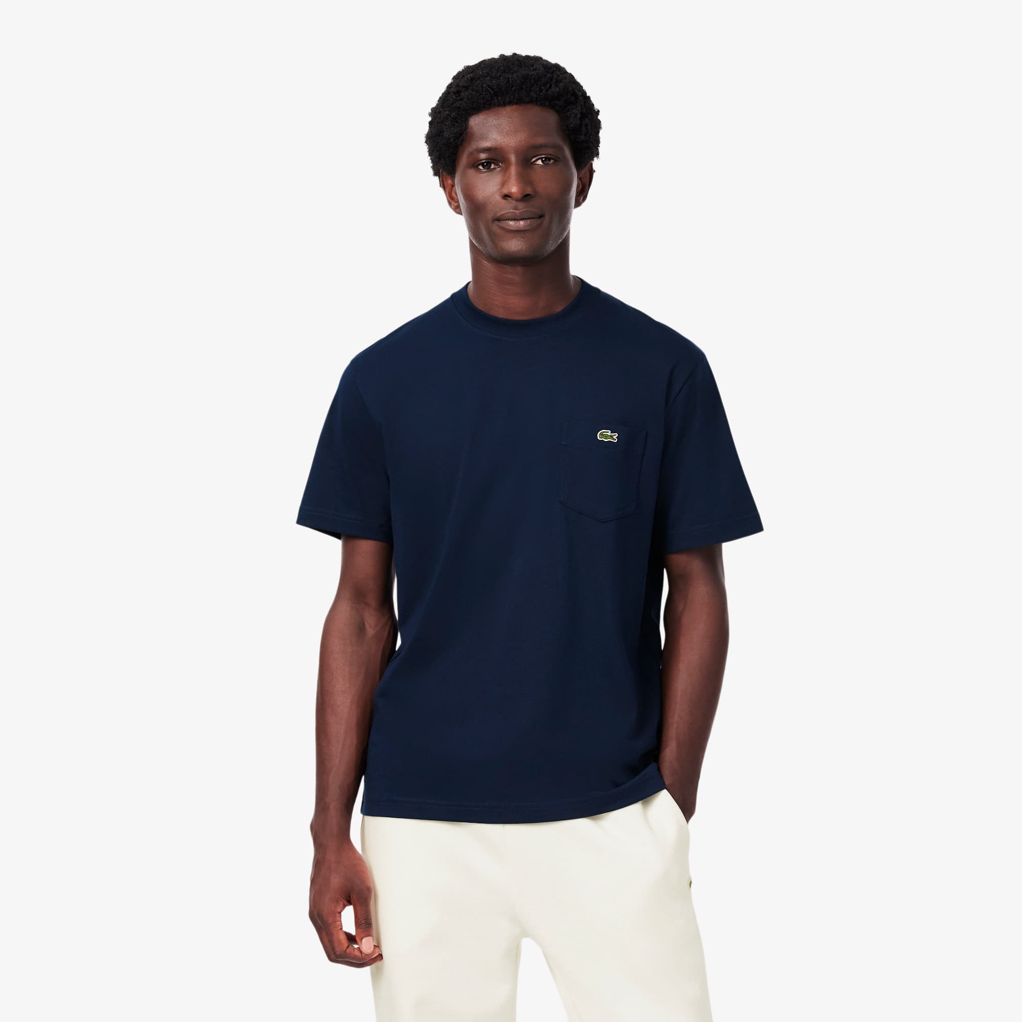Lacoste Playera de Algodón para Hombre Azul