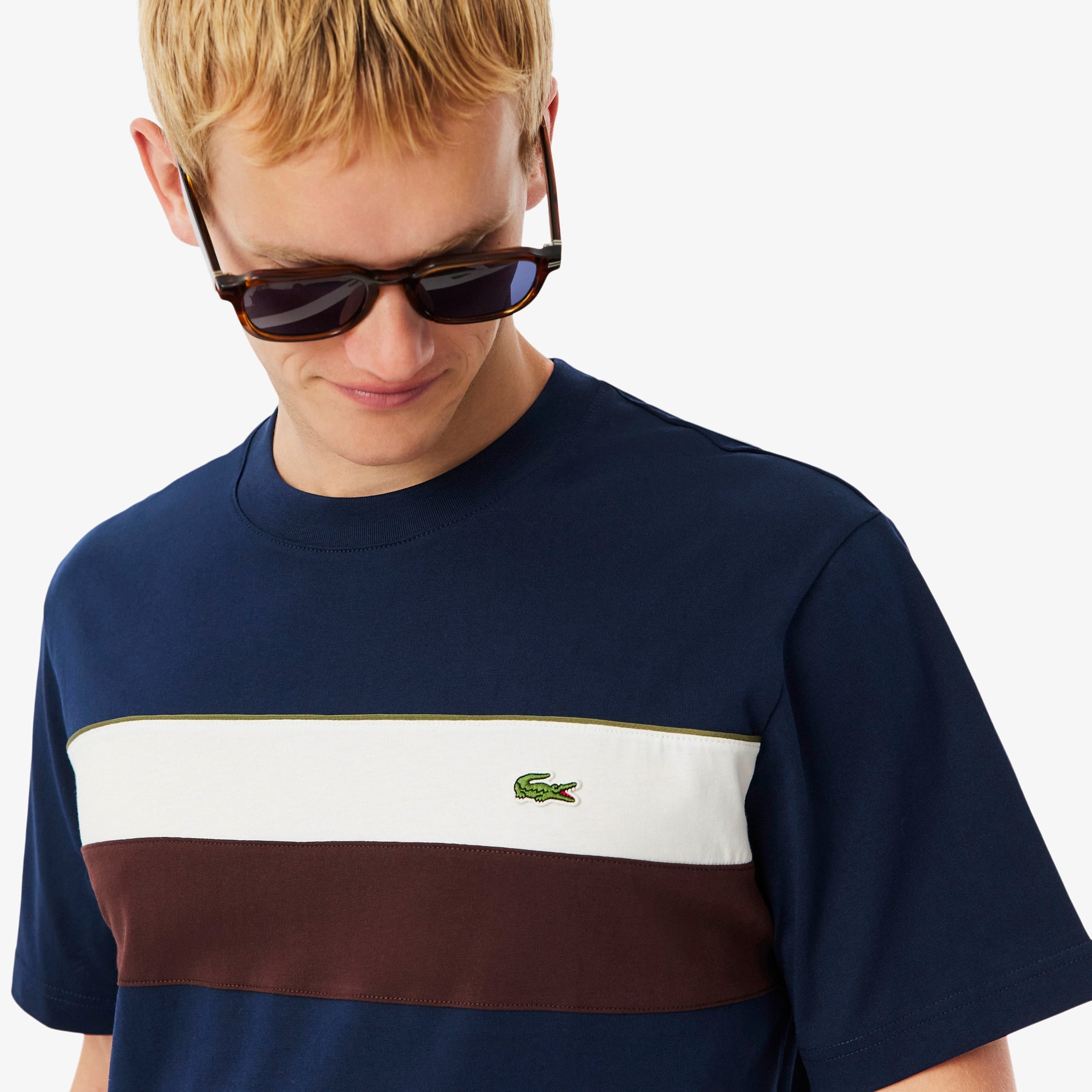 トッシー Men's Jersey Colorblock T-Shirt - T-shirts - New In 2026 | Lacoste