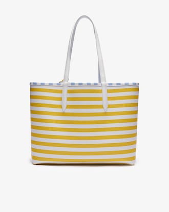 Anna Reversible Striped Canvas Tote