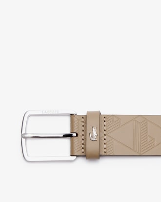 Cinturón de piel con monograma para hombre