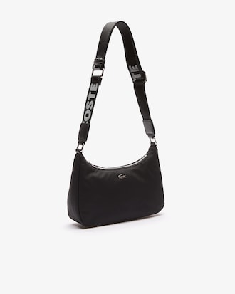 Unisex Metal Crocodile Branded Strap Nylon Shoulder Bag