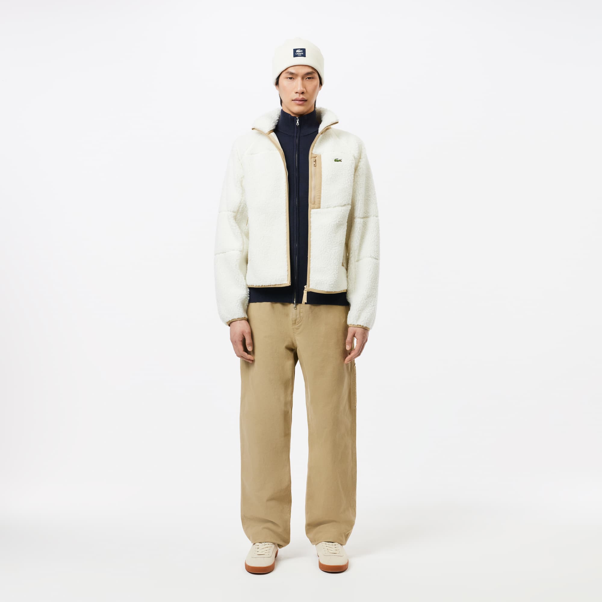 Men's High-Neck Zip-Up Wool Cardigan - Sweaters & Sweatshirts