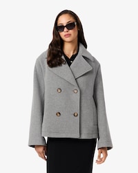 Women's Short Oversized Wool Blend Pea Coat