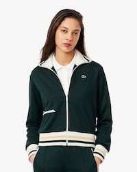 Women's Zip-Up Stripe Accent Sweatshirt