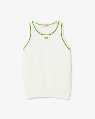 Top sin mangas de punto de algod&oacute;n para mujer