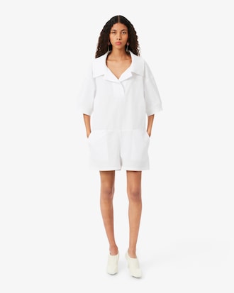 Runway Poplin Polo Collar Playsuit