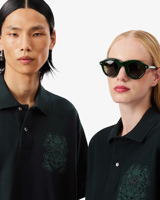 Runway Loose Fit Shield Piqu&eacute; Polo Shirt