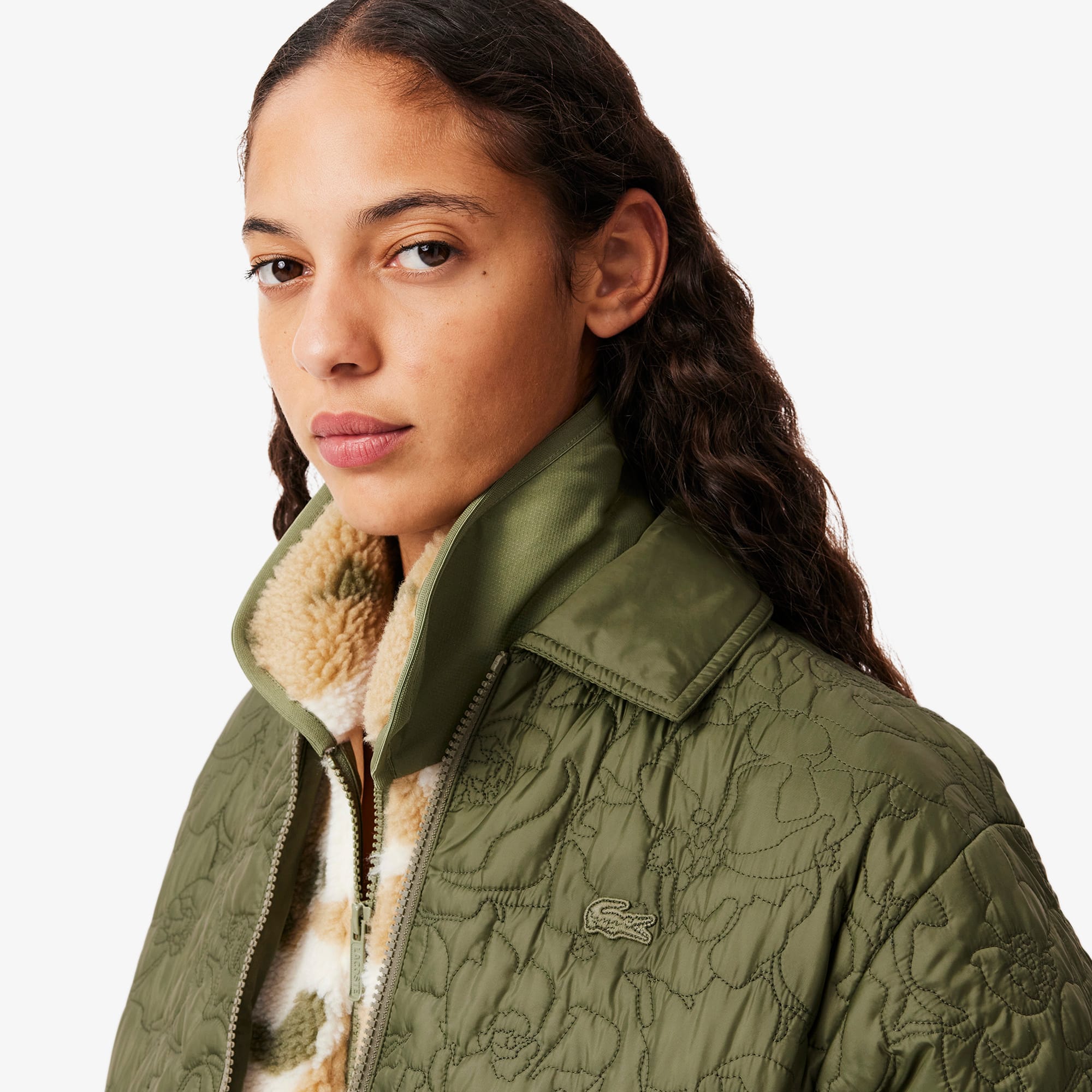 ジャケット・アウター HERENCIA High neck quilted knit coat HERENCIA High neck quilted knit coat