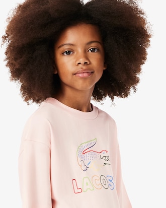 Girls' Oversized Print Cotton T-Shirt   
