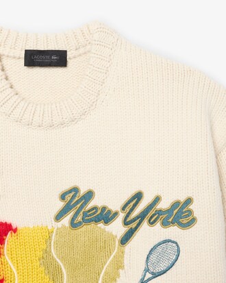 Runway Intarsia Embroidered Motif Sweater