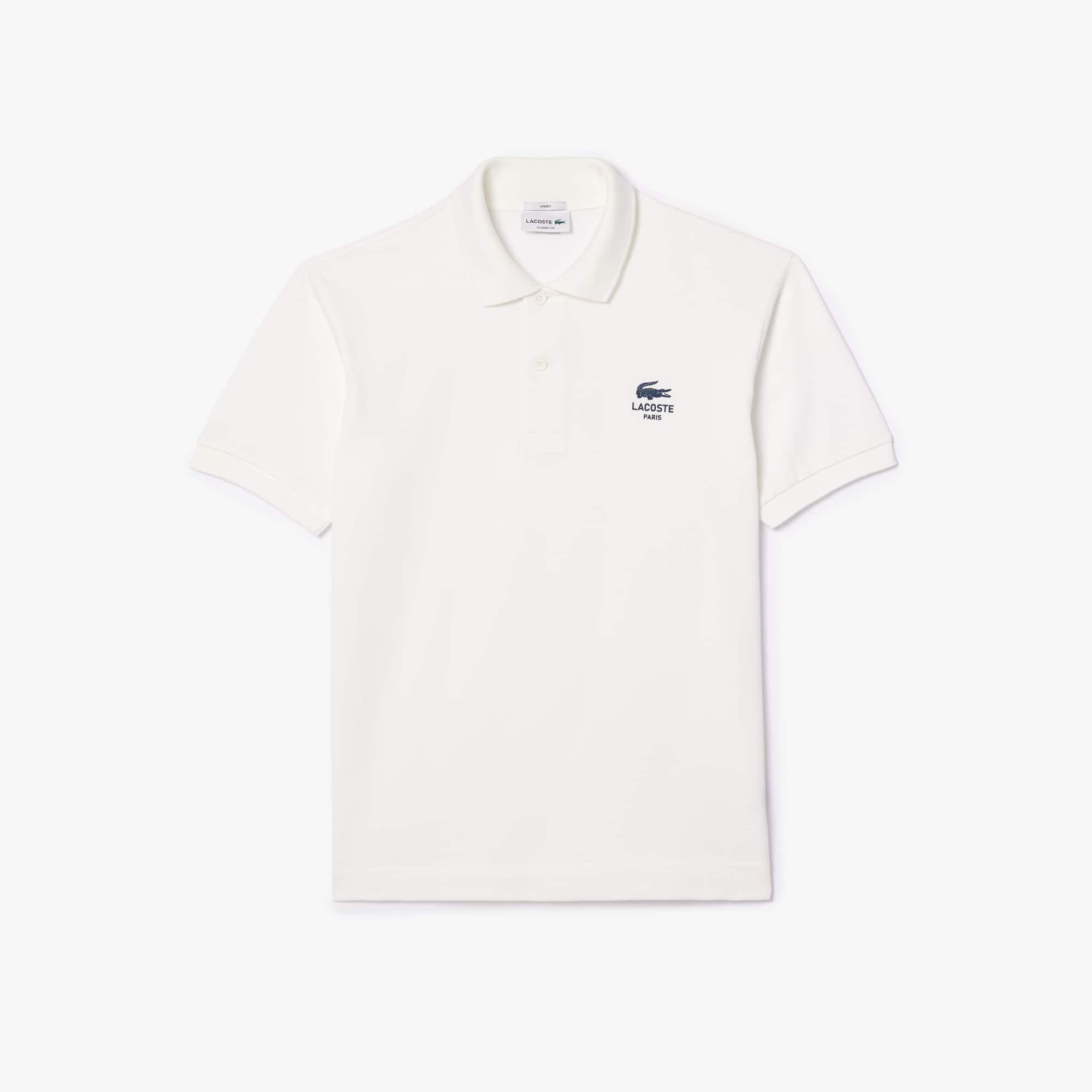 新品 LACOSTE x atmos 日本製 Polo White L Unisex Classic Fit Signature Print L.12.12 Polo - Polo Shirts