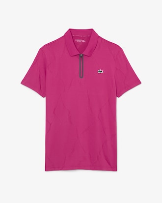Polo de Tenis con Cocodrilo de Jacquard Ultra Dry